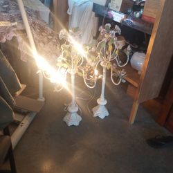 2 Heavy Duty Rose Antique Lamps