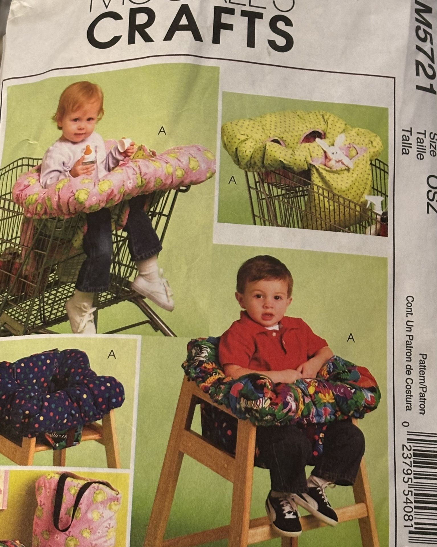 McCall's 5721 Shopping Cart Cover Bag Pre Owned