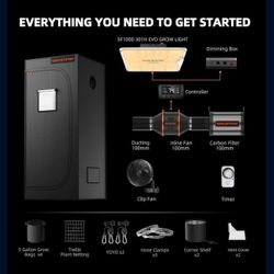 Spyderfarmer Grow Tent Kit 27x27x62