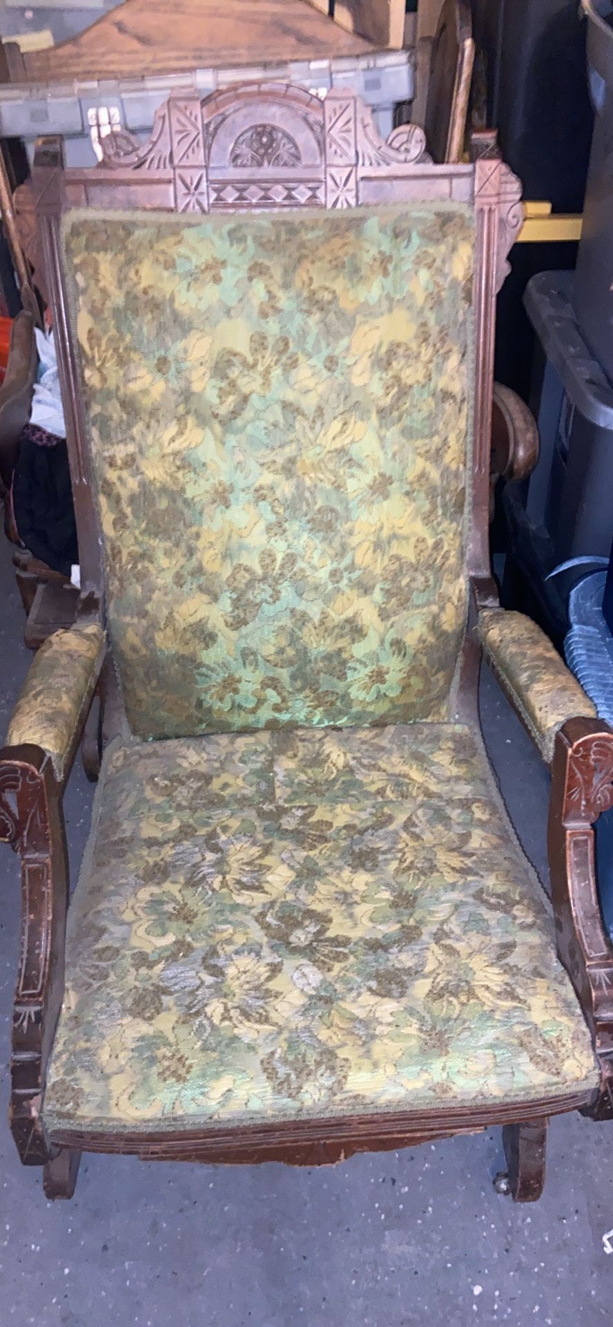 Antique Carved Wood Rocking Chair