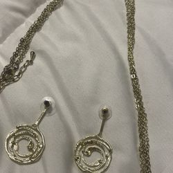 Spiral Necklace Gold, Statement Boho Beach Statement Necklace With Earrings For Vacation, Parties And Gifts