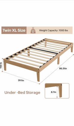 TWIN XL 12” NATURAL FINISH WOOD 📣CROSSROADS 👇