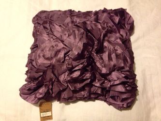 Purple ruffled pillow, new with tag