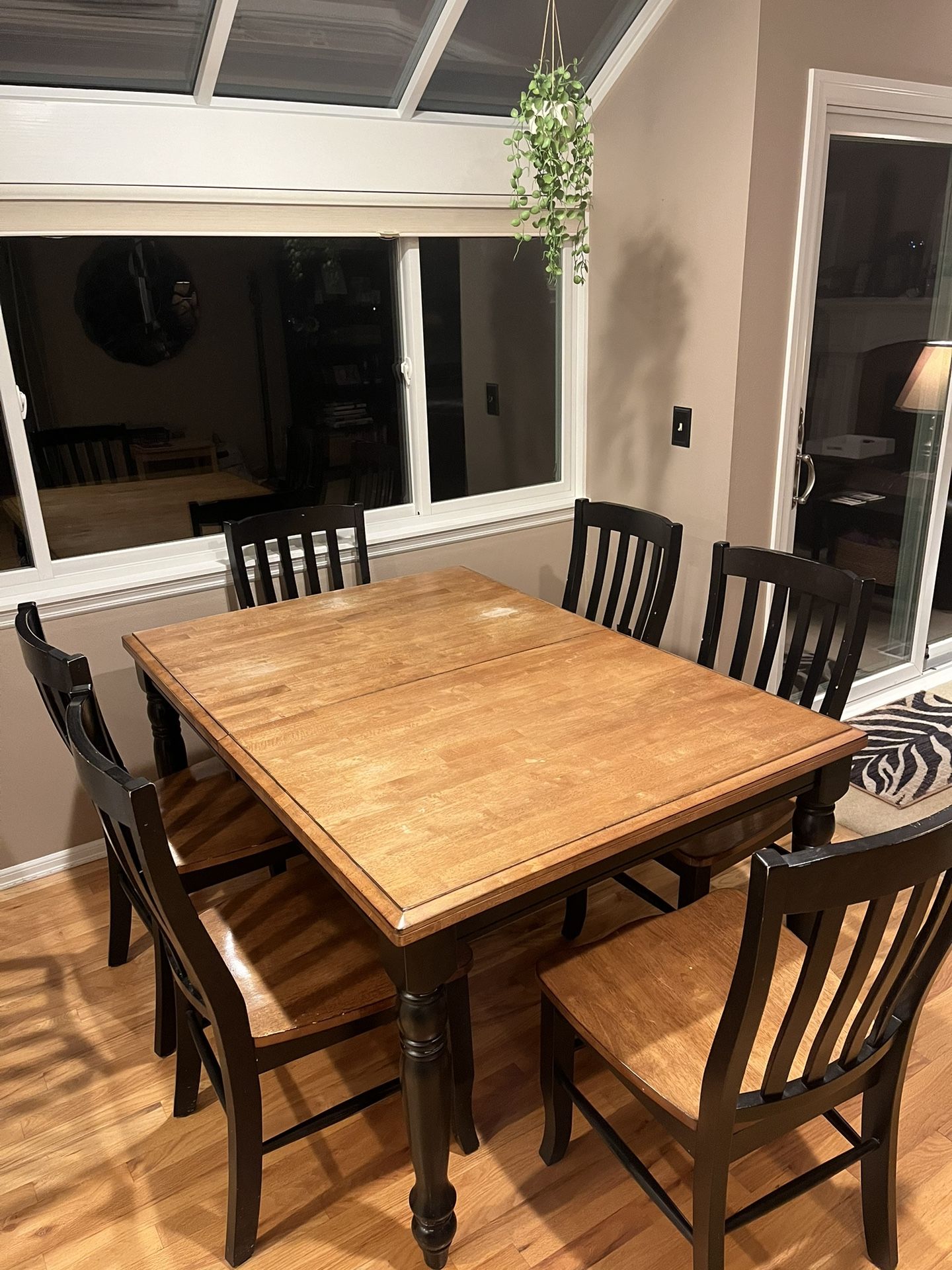 Solid Wood Kitchen Table & Six Chairs