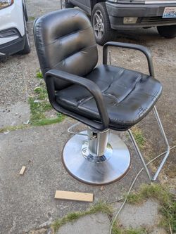 Barbers chair and,table