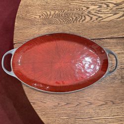 Oval Serving Platter With Handles 18” x 9 3/4”