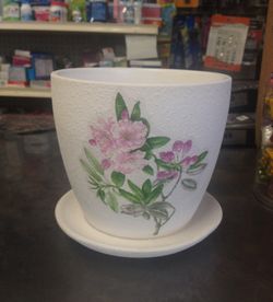 Small white ceramic pot