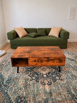 Green couch Price negotiable