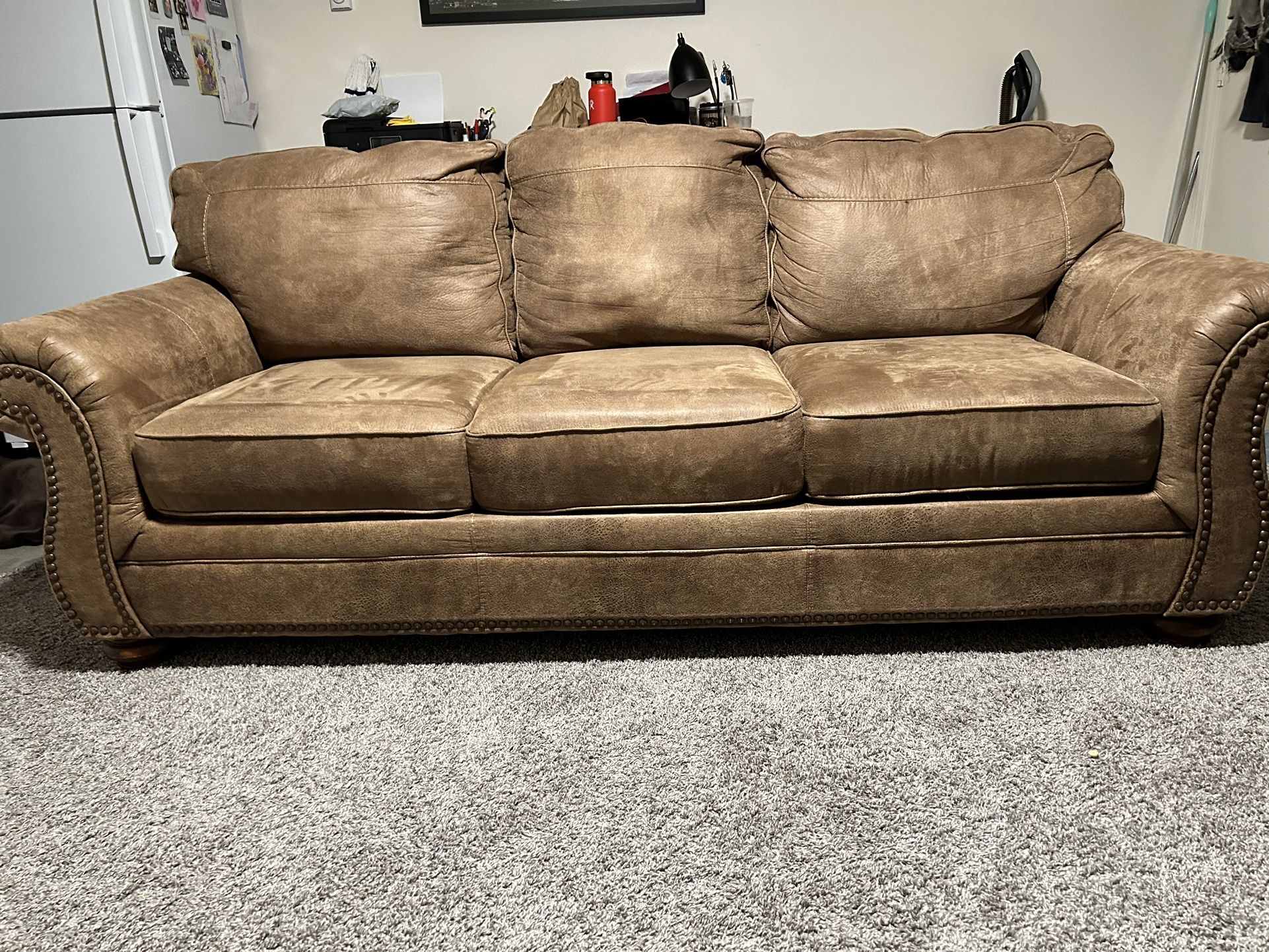 Faux Leather Couch Pullout Bed