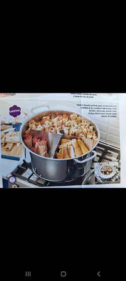 OLLA TAMALERA DE 47 QT CLÁSICA DE ACERO INOXIDABLE CON PARRILLA Y DIVISOR PRINCESS HOUSE 🌷🫒