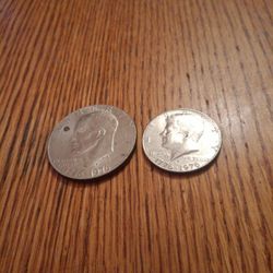 Set Of Two Bicentennial Coins, Dollar Coin And Half Dollar Coin