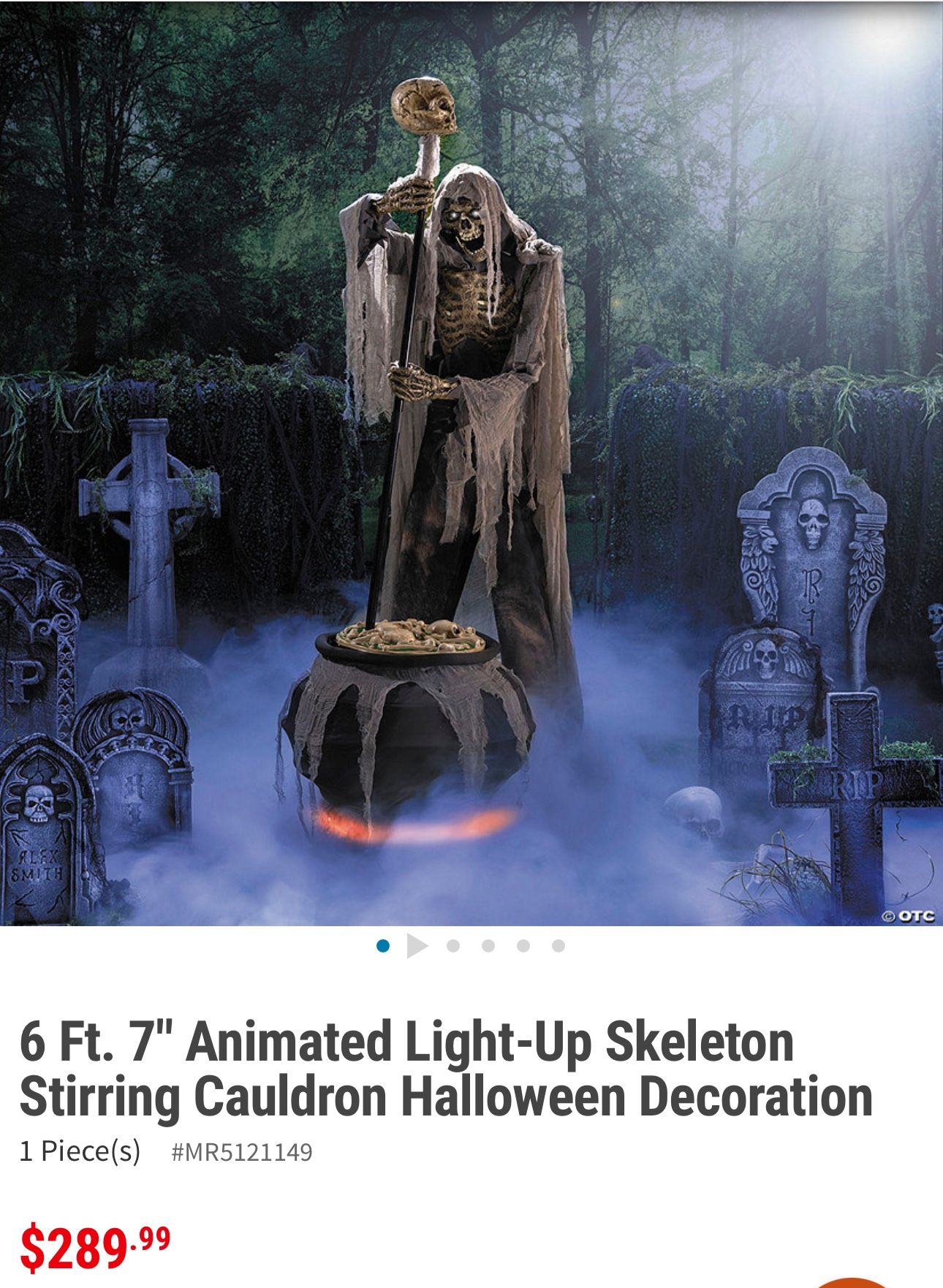 Halloween Skeleton Stirring Cauldron