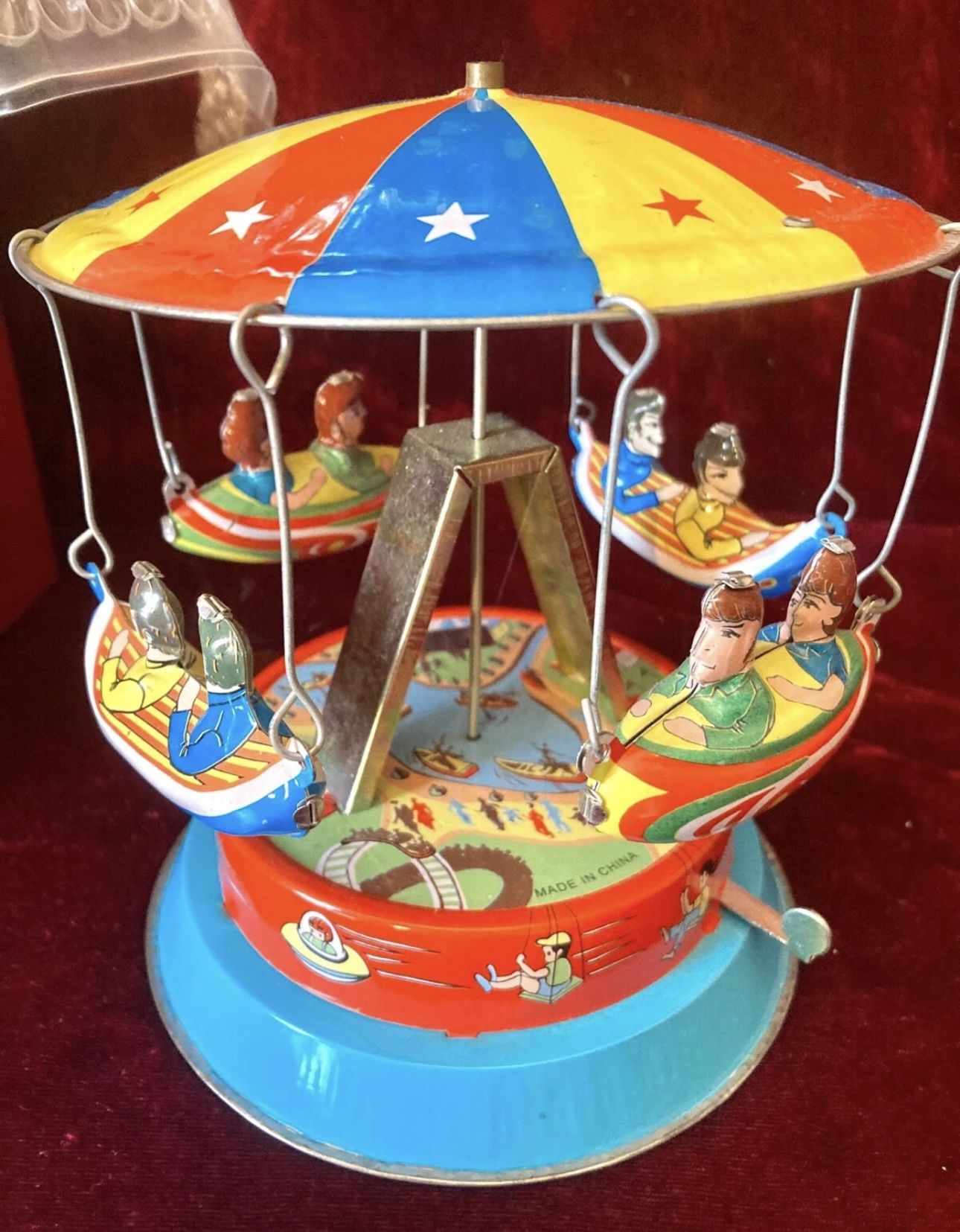 TIN WIND UP TOY Airship Carousel (Santa's Workshop)
