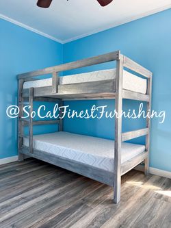 Grey Twin Bunk Bed And Mattress