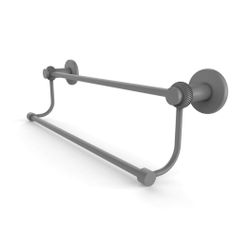 Allied Brass 9072T/24 Mercury Collection 24 Inch Double Twist Accents Towel Bar, Matte Gray