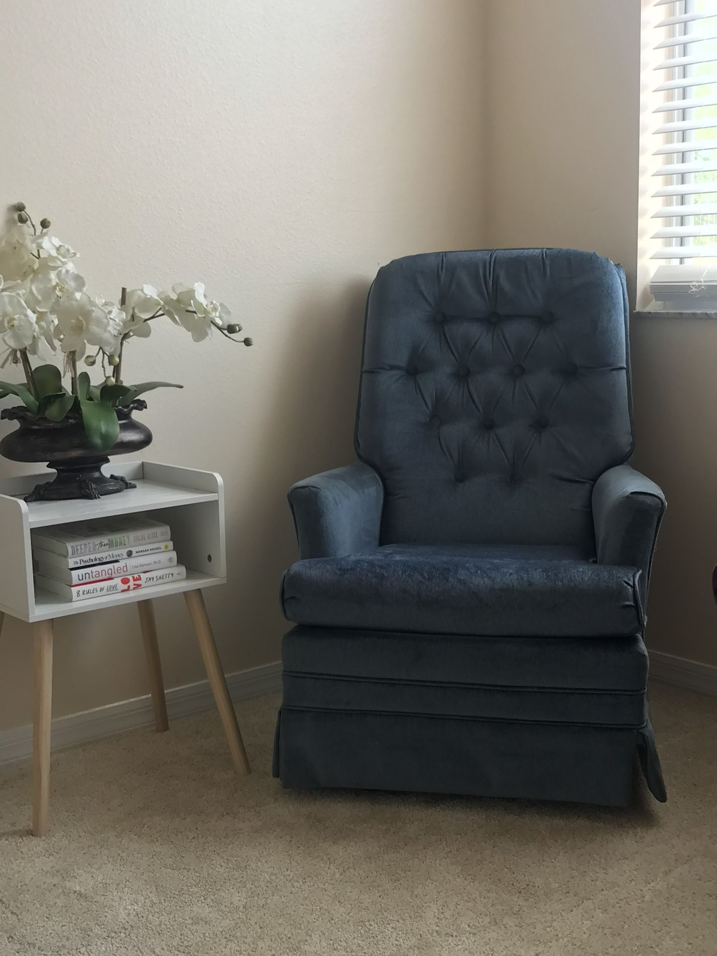 Retro Blue Swivel Chair In Excellent Condition FREE Local Delivery 