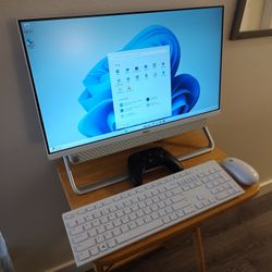 DELL Inspiron 24" Touchscreen All-in-One PC - Intel Core i5 10th Gen i5-10210U 4.2ghz,  12GB DDR4, 256GB NVME SSD/1TB HD - Windows 11 - Light Gaming