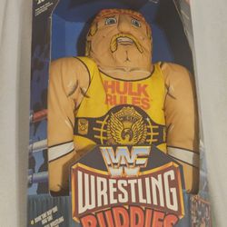 *Vintaged* Pre-Owned Hulk Hogan 1990 WWF Wrestling Buddies Doll with Box.

