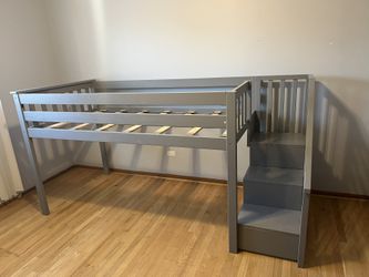 Max & Lily Twin Low Loft Bed With Stairs