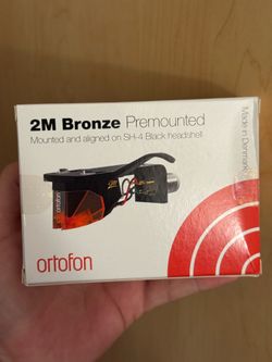 Ortofon 2M Bronze Phono Cartridge Mounted On SH-4 Black Headshell