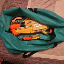 Double Barrel Nurf Gun And Nerf Pistol With Bullets