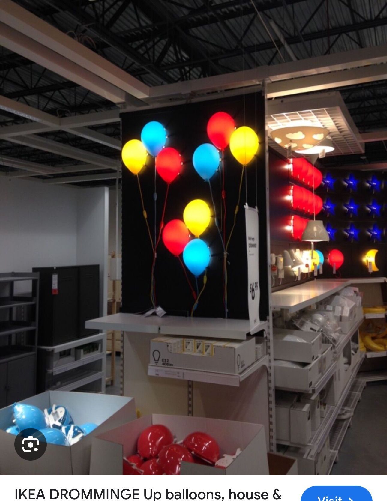 IKEA Dromminge UP balloons, house & cloud wall lights