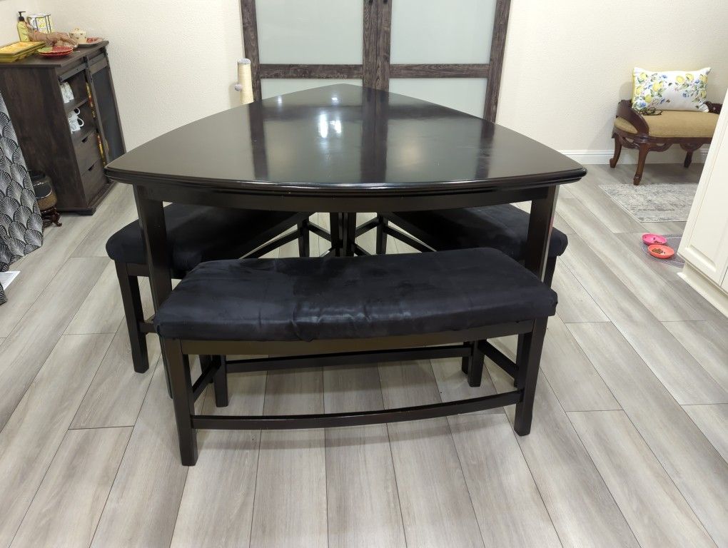 Dining Table With Three Benches 