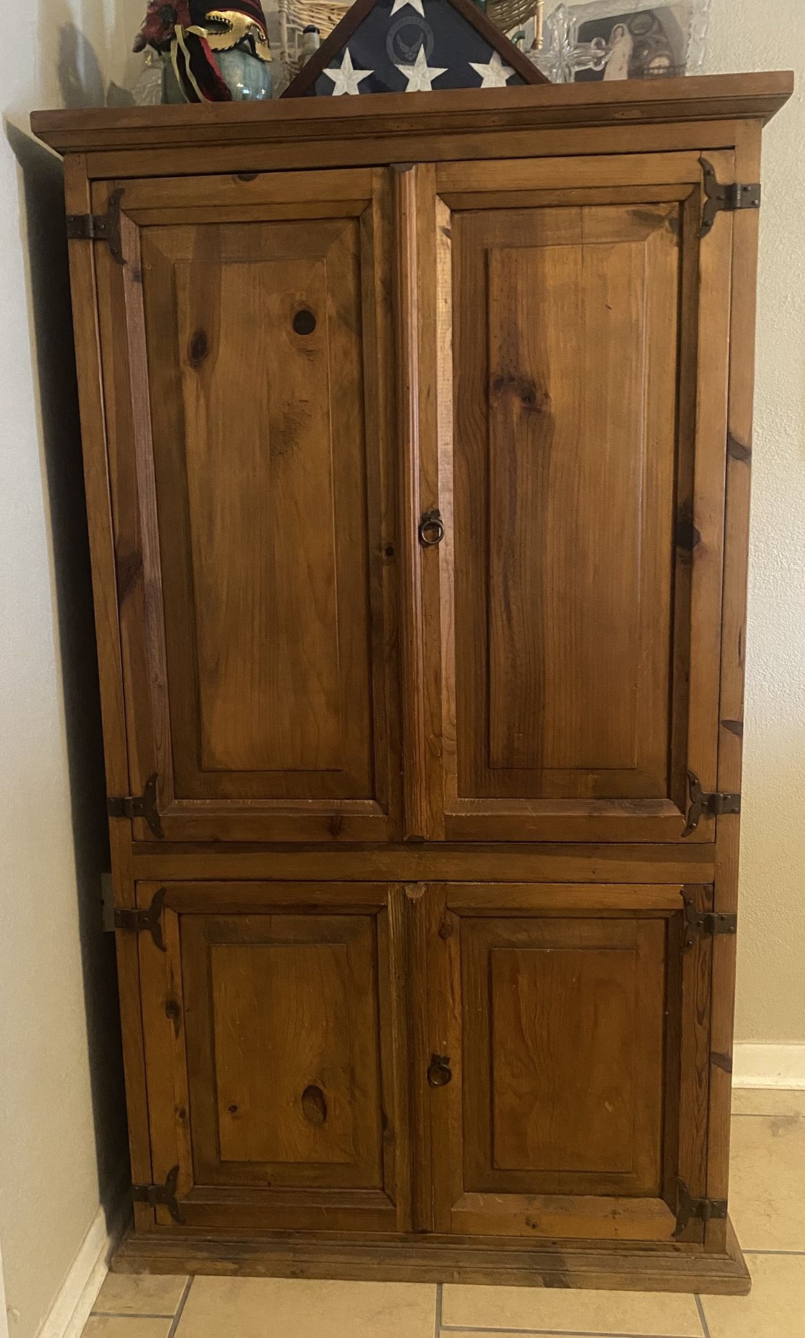 Armoire - Solid Pine Rustic Cabinet