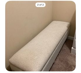 BEIGE COLORED  TEXTURED OTTOMAN