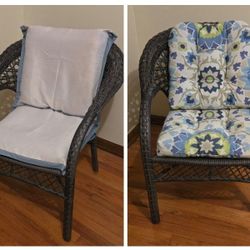 ONE new Indoor or Outdor  Rattan Side Chair with additio0nal cover Holmdel 