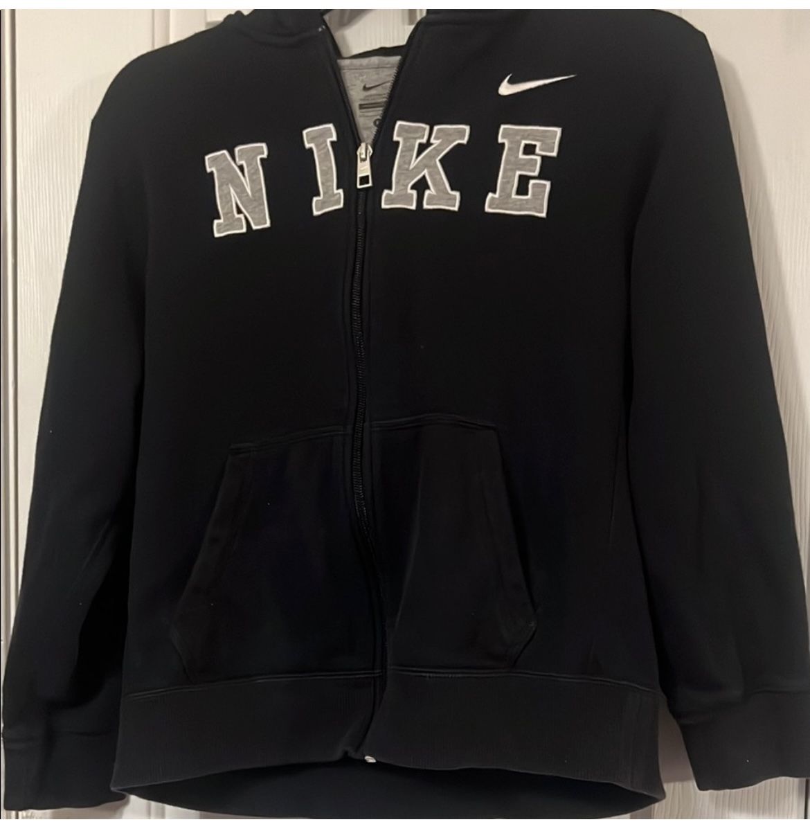 Nike Black Full-Zip Hoodie with White Logo