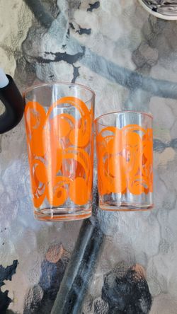 Vintage 1960s/70s Orange Retro Cocktail Glass Set – MCM Barware