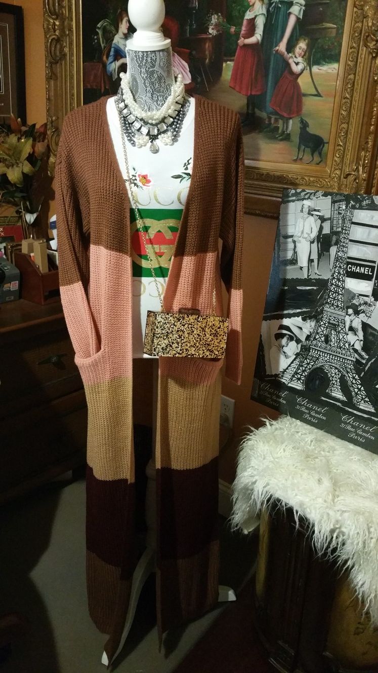Forever 21 Long Multicolored Sweater, Cardigan. Size S.