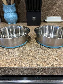 Two Gorilla grip Dog Bowls