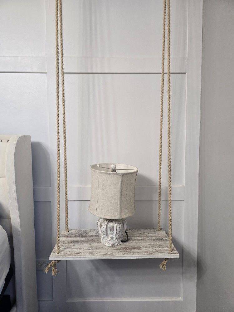 Hanging Bedside Table And Lamp