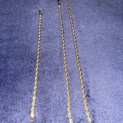 14k gold rope chain & bracelet set