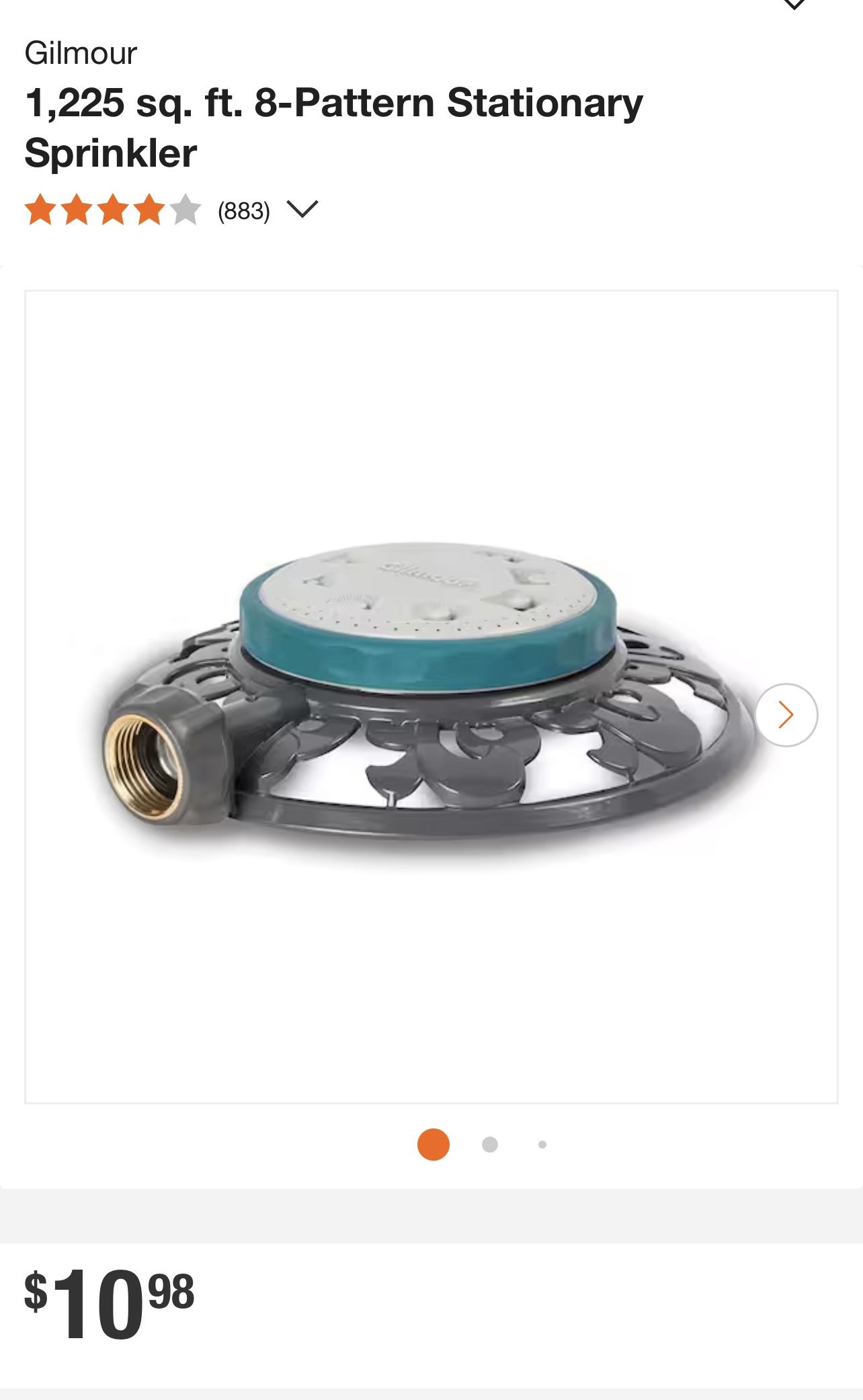 Gilmour 1,225 sq. ft. 8-Pattern Stationary Sprinkler