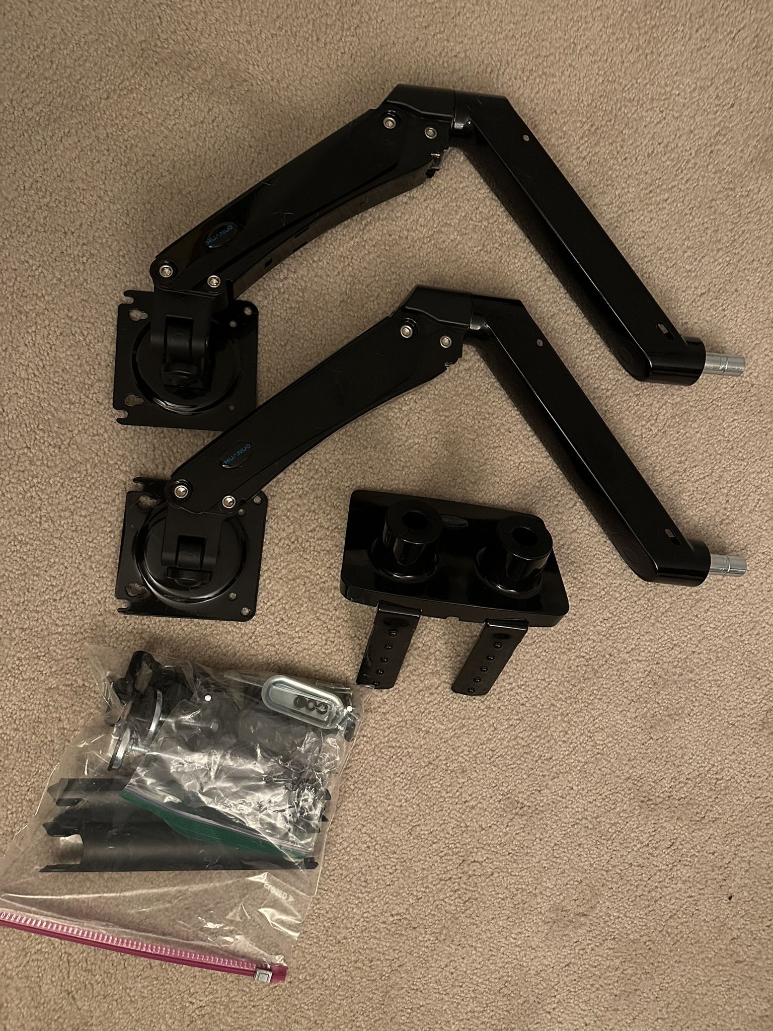 Black Dual Monitor Arms