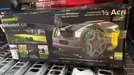 Greenworks AiMowbot C20 wire-free robotic lawn mower New open box.