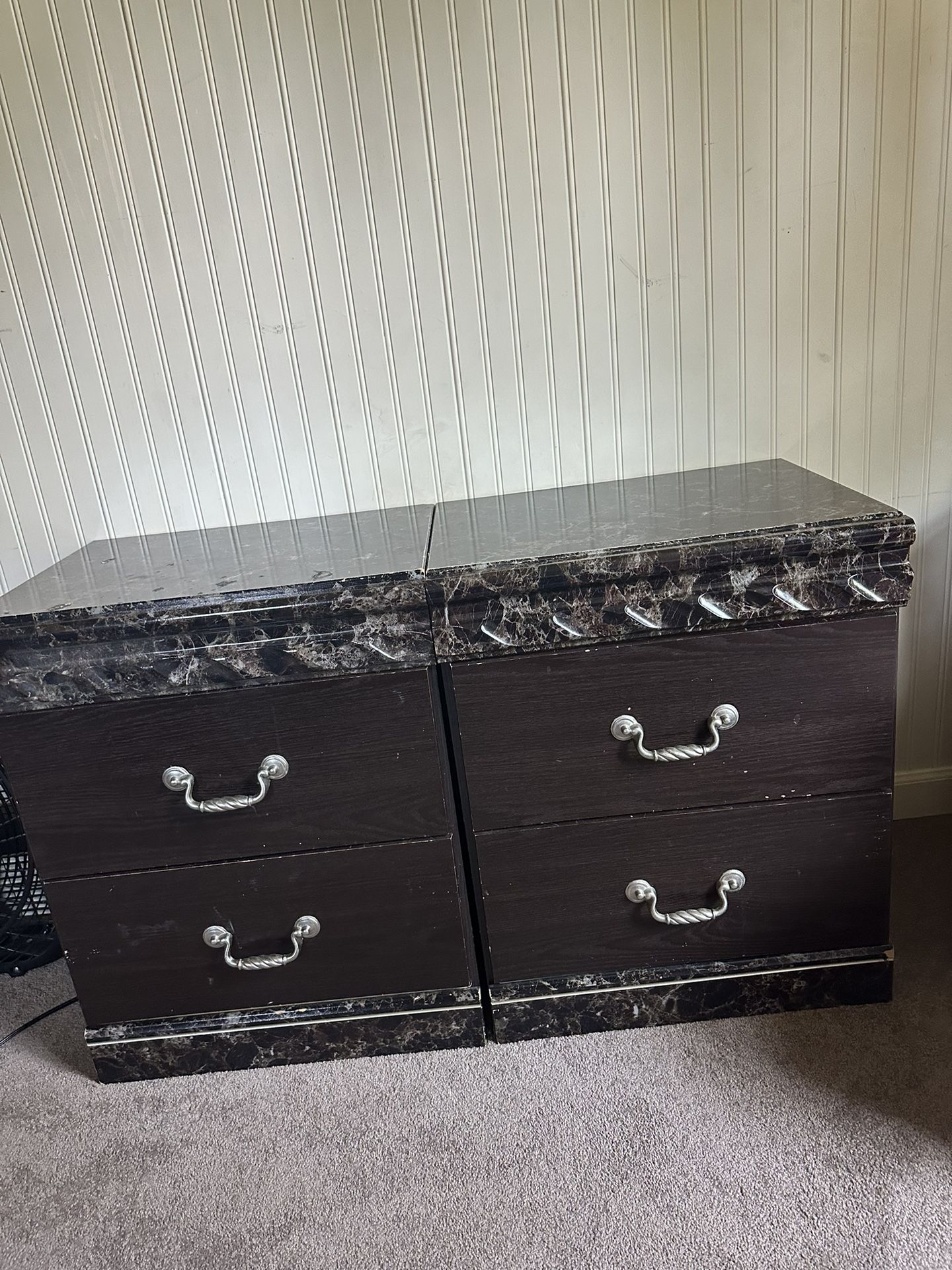 Dresser With Mirror And 2 Night Stands