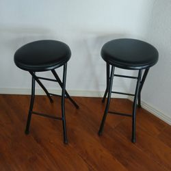 Bar Stools Black Foldable 