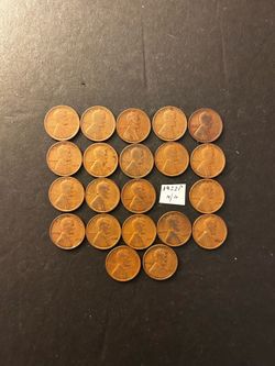 Coins – Lincoln pennies – 1909P through 1930P – NOT AVAILABLE 1922P – Total 21 Coins