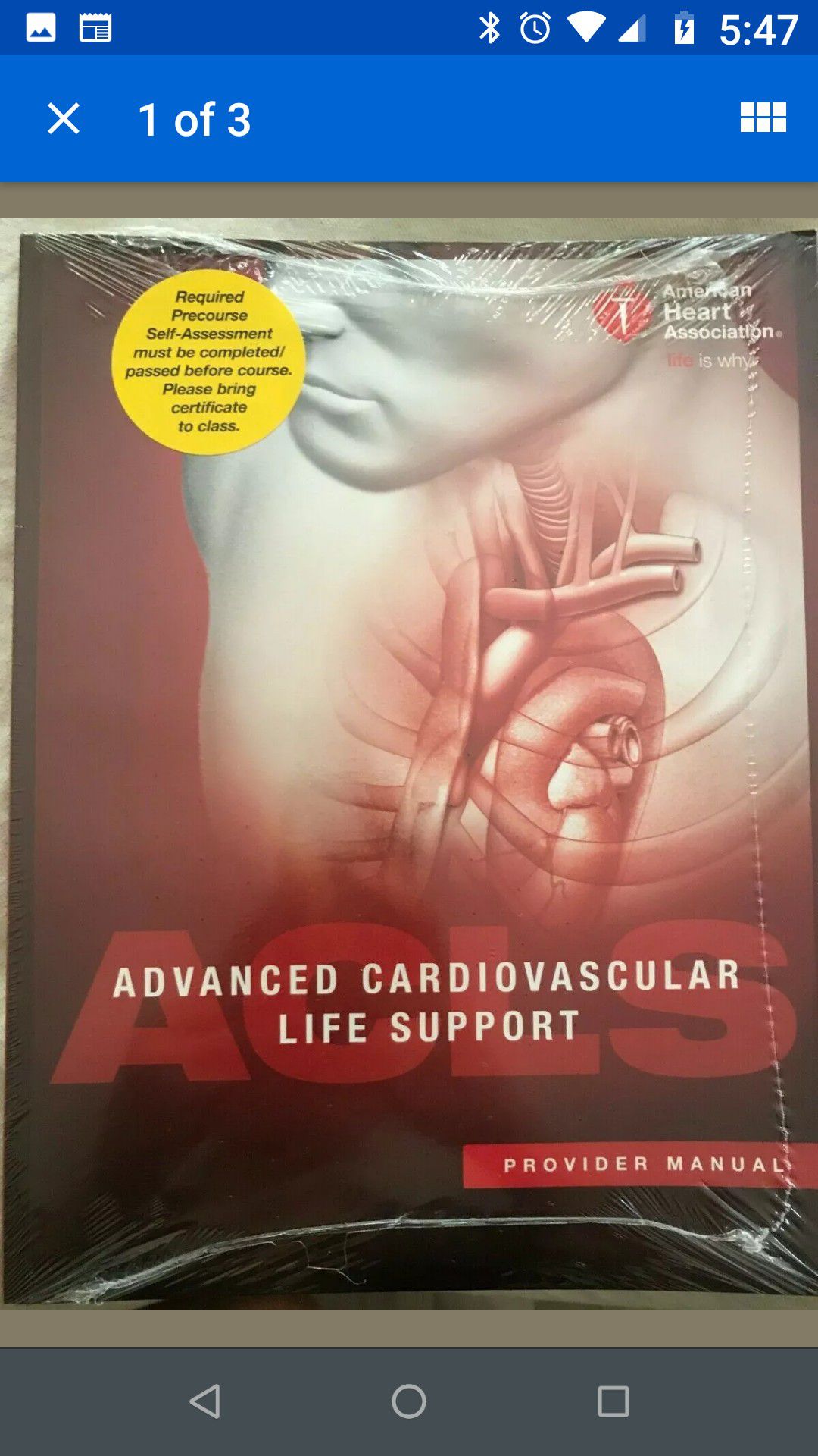Advanced Cardiovascular Life Support Provider's Manual, Current/2015 Standards, New.