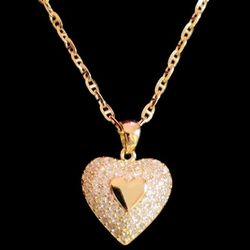 Gold Over .925 Silver Necklace , 3 Moissanite Pendants, Huggies