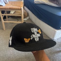 Playboy 'Play Is Forever' Black Embroidered Cap