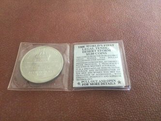 1991 Desert Storm Commemorative Coin Featuring An AH-64 Apache Attack Helicopter