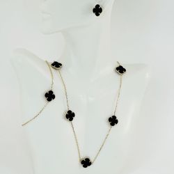 Van Cleef Bracelet Earrings And Necklace  Set
