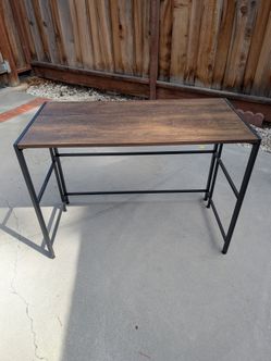 Space-Saving Folding Desk - Industrial/Modern Rustic Wood & Metal
