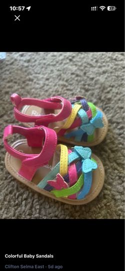 Colorful Baby Sandals with Butterfly Detail