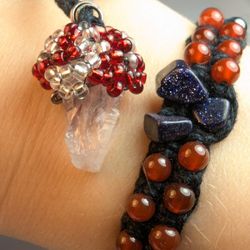 Crystal Mushroom Necklace & Bracelet 